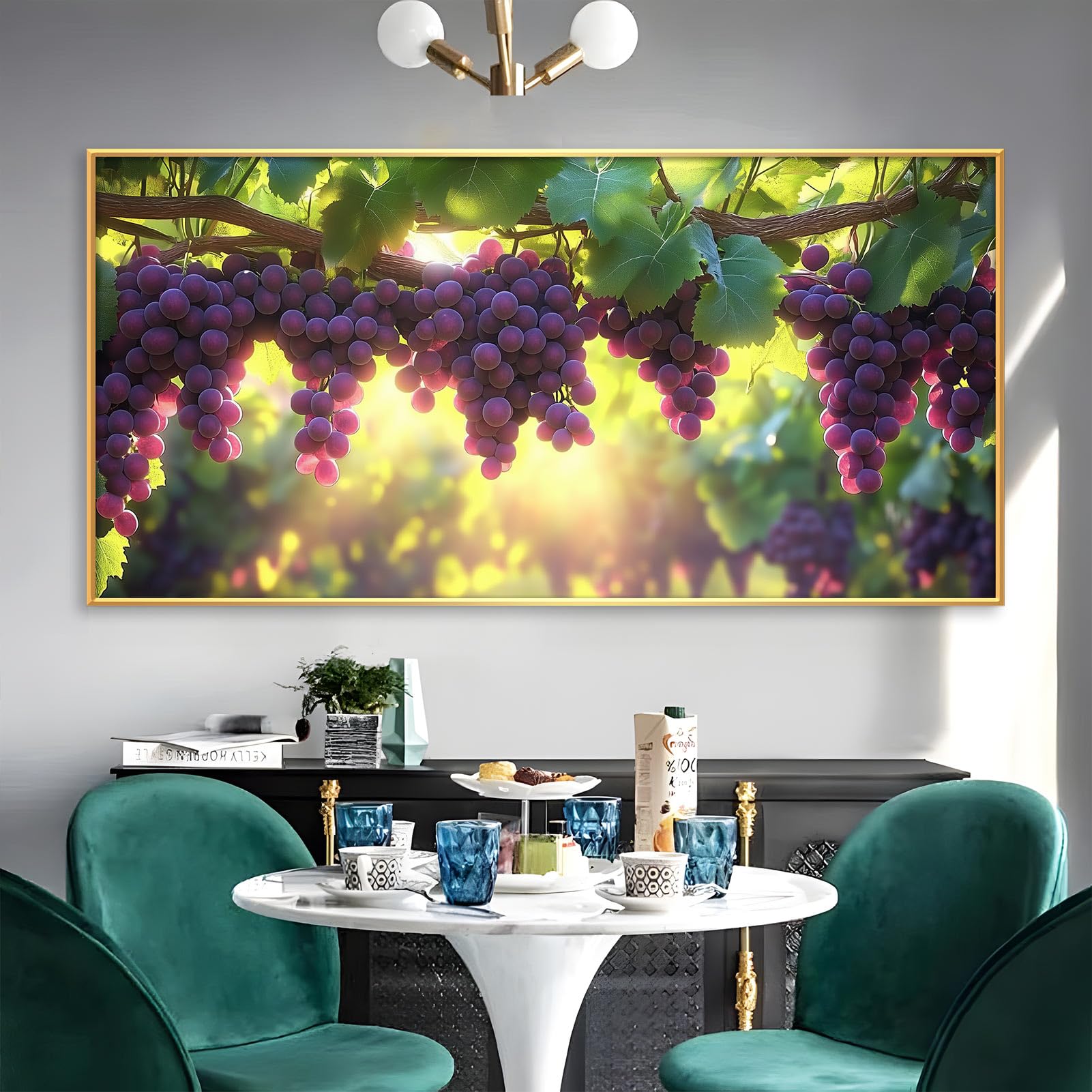Amazon.com: Grape Canvas Print, Vineyard Grapes Painting, Fruit